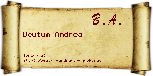 Beutum Andrea névjegykártya